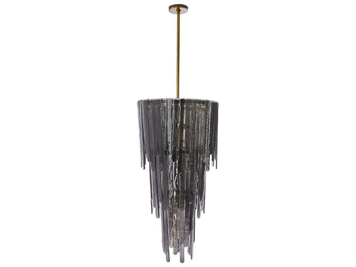 Arteriors Home Raine 7-Light Antique Brass Black Tiered Chandelier