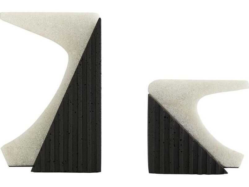 Arteriors Home Jordono Omari Ivory Charcoal Bookend Set of 2