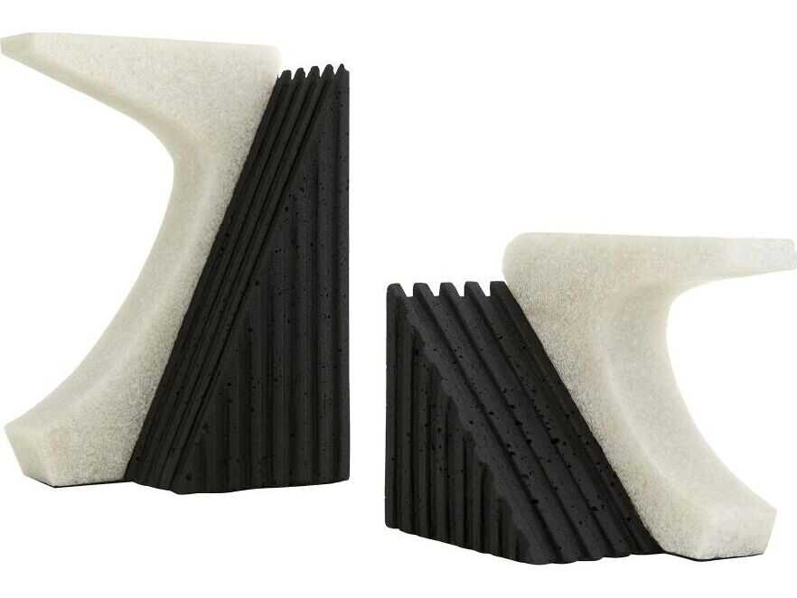 Arteriors Home Jordono Omari Ivory Charcoal Bookend Set of 2