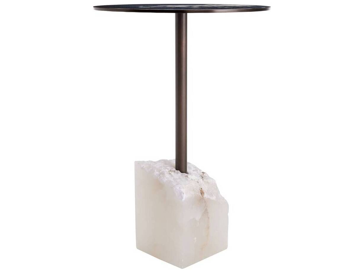 Arteriors Home Jane Round Steel White End Table