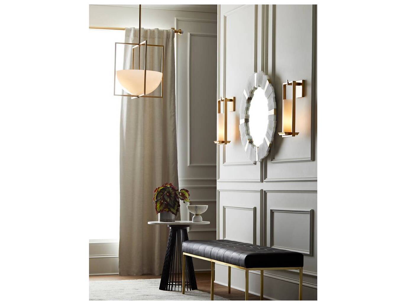 Arteriors Home Von-Webber White Round Wall Mirror