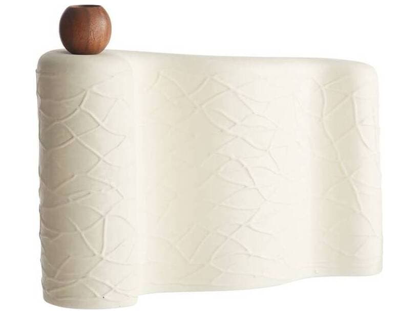 Arteriors Home Matte Eggshell Walnut Candle Holder
