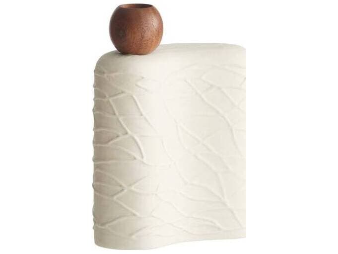 Arteriors Home Matte Eggshell Walnut Candle Holder
