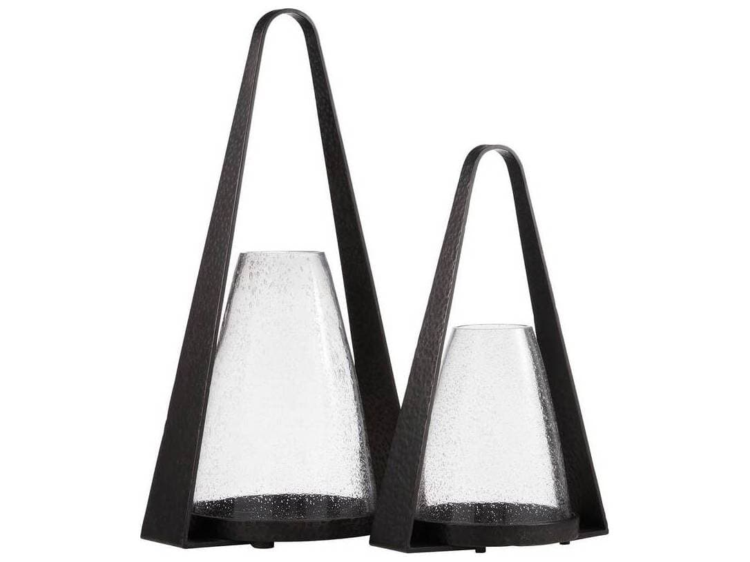 Arteriors Home Clear Blackened Iron Candle Holder