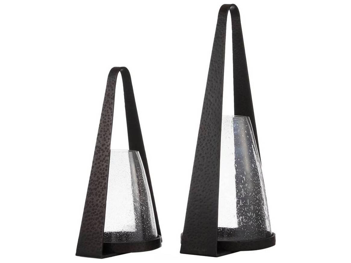 Arteriors Home Clear Blackened Iron Candle Holder