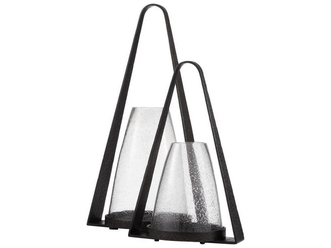 Arteriors Home Clear Blackened Iron Candle Holder