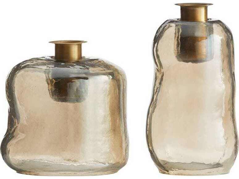 Arteriors Home Smoke Luster Antique Brass Candle Holder