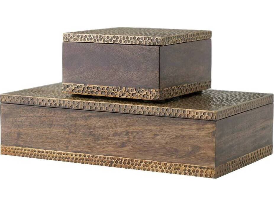 Arteriors Home Dark Walnut Antique Brass Decorative Accent