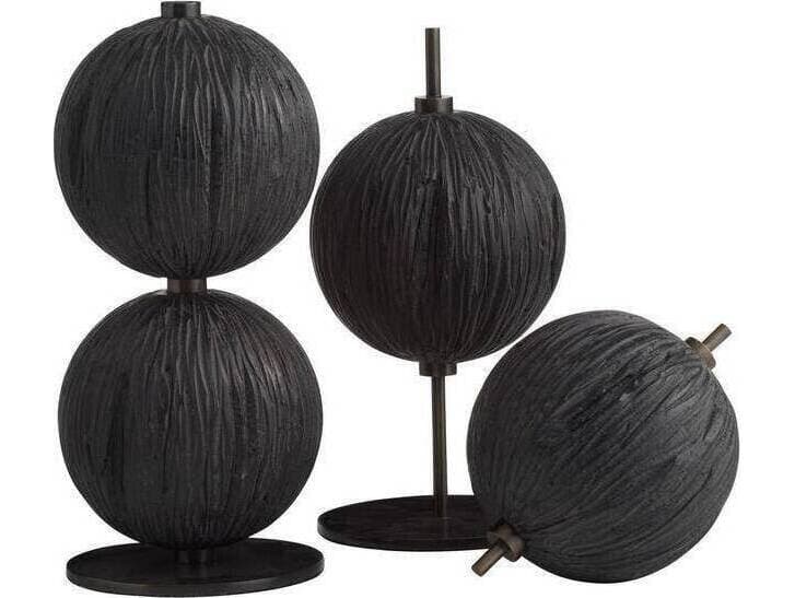 Arteriors Home Kyros Ebony English Bronze Black Sculptures Set of 3