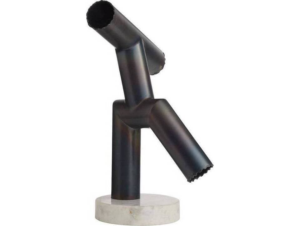 Arteriors Home Kouame Burnt Iron White Black Sculpture