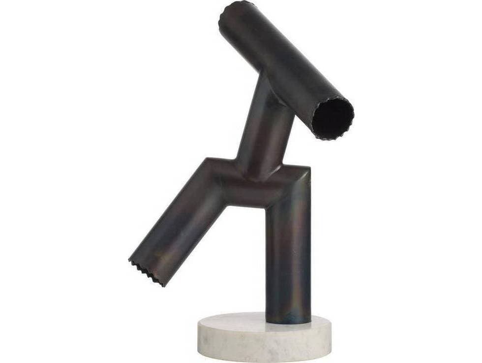 Arteriors Home Kouame Burnt Iron White Black Sculpture