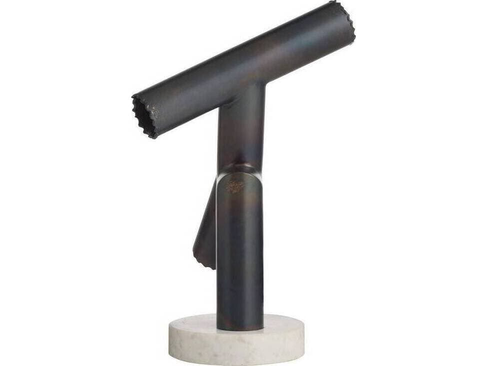 Arteriors Home Kouame Burnt Iron White Black Sculpture