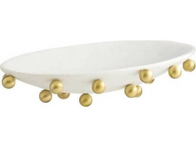 Arteriors Home Katherine Ivory Antique Brass White Gold Centerpiece