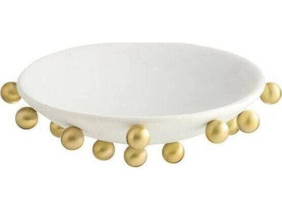 Arteriors Home Katherine Ivory Antique Brass White Gold Centerpiece