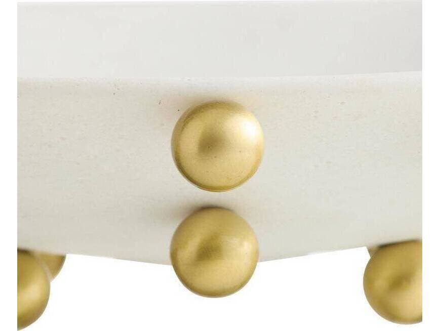 Arteriors Home Katherine Ivory Antique Brass White Gold Centerpiece