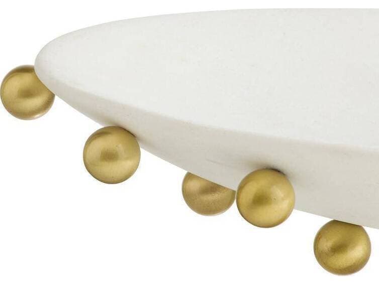 Arteriors Home Katherine Ivory Antique Brass White Gold Centerpiece