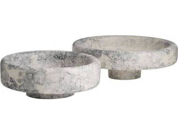 Arteriors Home Izzy Thundercloud Gray Centerpieces Set of 2