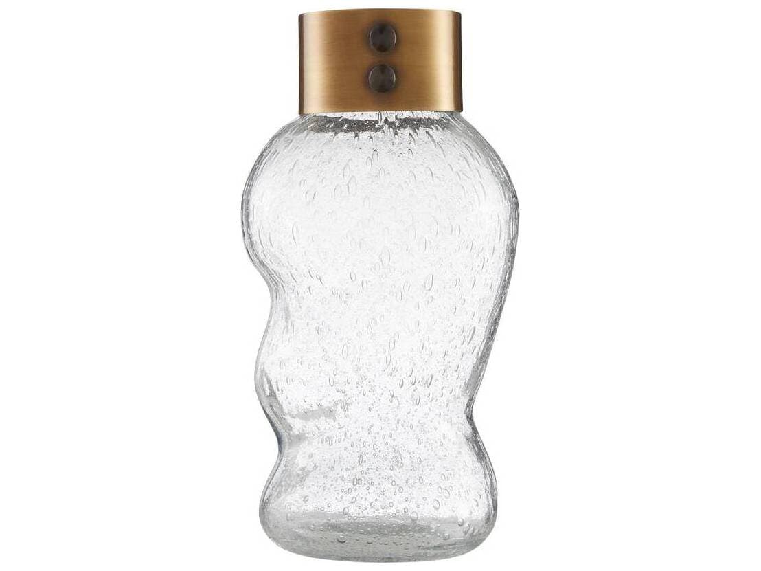 Arteriors Home Clear Vintage Brass Vase