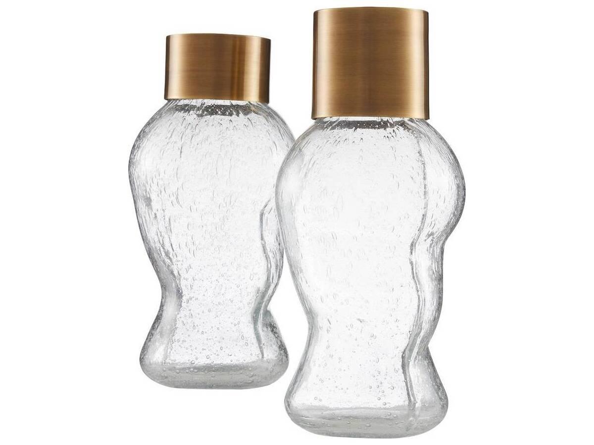 Arteriors Home Clear Vintage Brass Vase