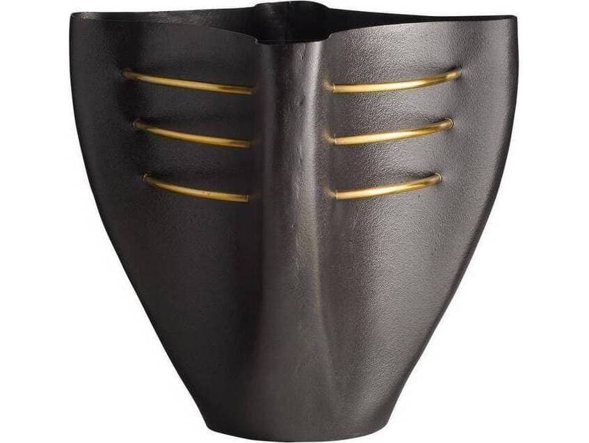 Arteriors Home Jerusha Blackened Antique Brass Gold Vase
