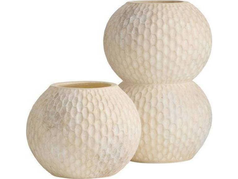 Arteriors Home Kayli Egg Shell White Vases Set of 2