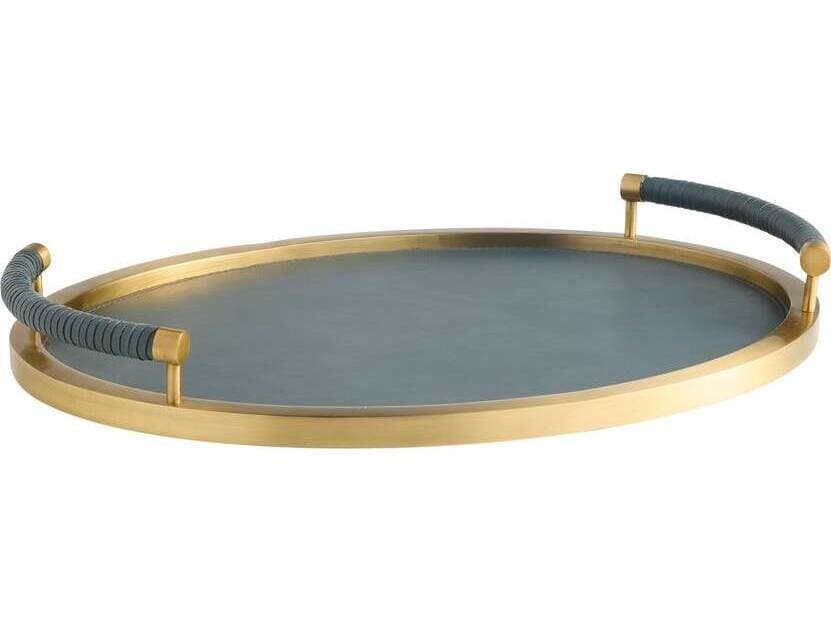 Arteriors Home Antique Brass Slate Serving Tray