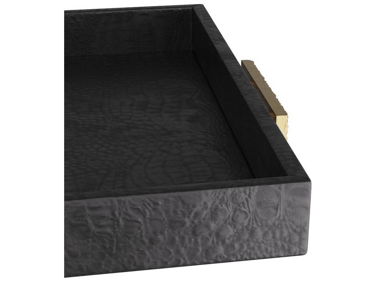Arteriors Home Black Vintage Brass Serving Tray