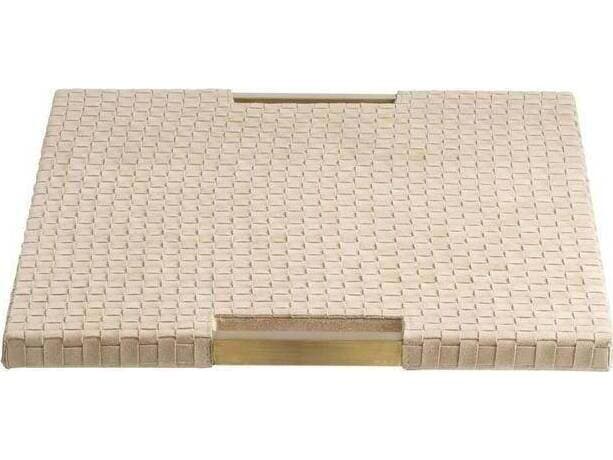 Arteriors Home Kellen Taupe Antique Brass Brown Gold Serving Tray