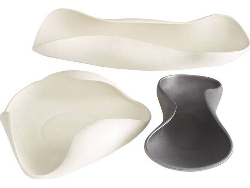 Arteriors Home Roll Matte Black White Serving Tray Set of 3