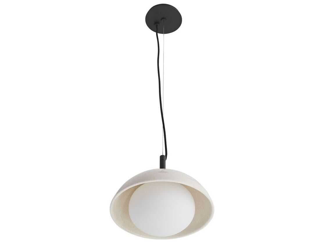 Arteriors Home Glaze 1-Light Blackened Steel Off White Dome Mini Pendant