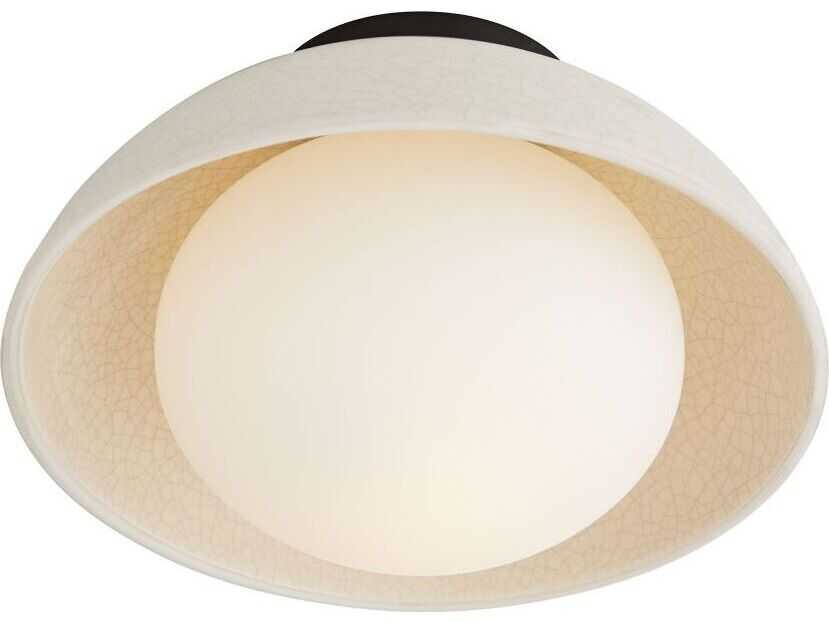 Arteriors Home Glaze 1-Light Blackened Steel Off White Dome Flush Mount