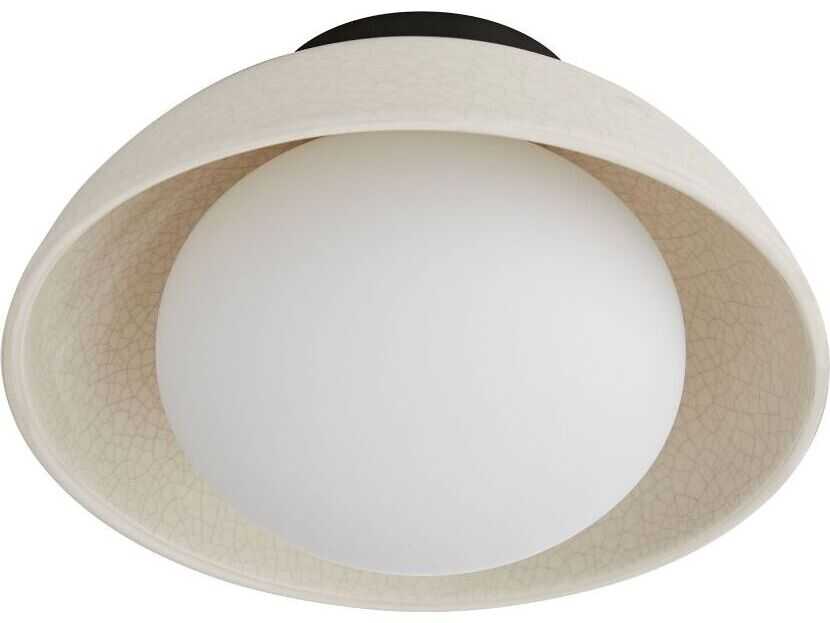 Arteriors Home Glaze 1-Light Blackened Steel Off White Dome Flush Mount