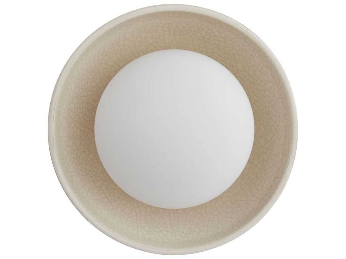 Arteriors Home Glaze 1-Light Blackened Steel Off White Dome Flush Mount