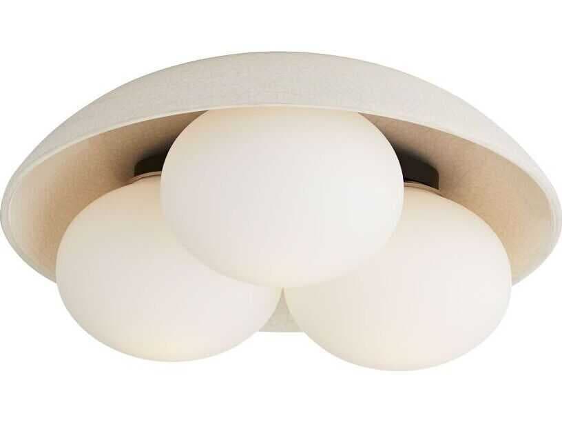 Arteriors Home Glaze 3-Light Blackened Steel Off White Dome Flush Mount