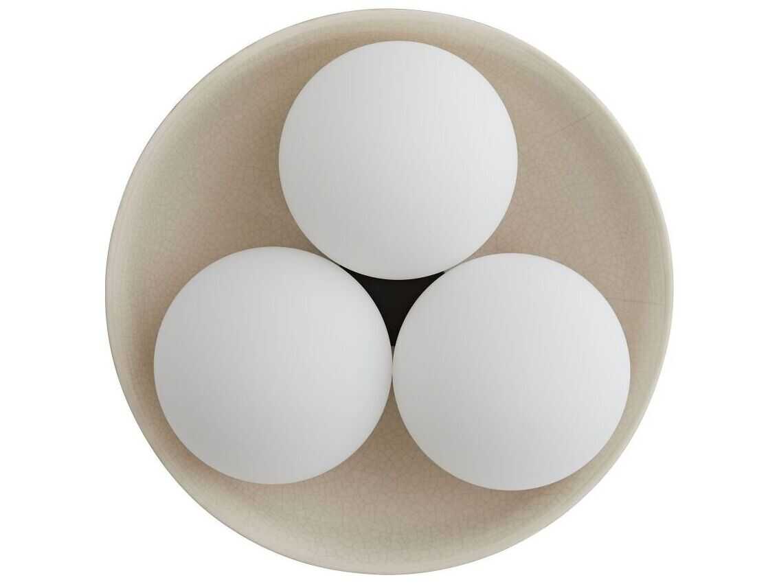 Arteriors Home Glaze 3-Light Blackened Steel Off White Dome Flush Mount
