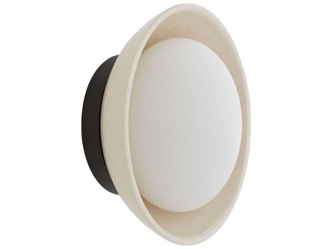 Arteriors Home Glaze 1-Light Blackened Steel Off White Wall Sconce