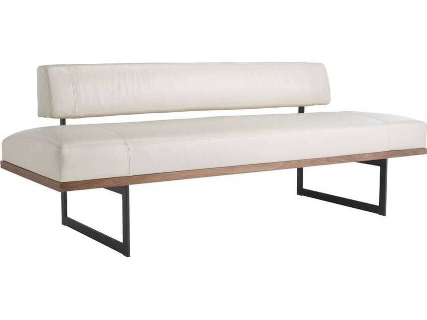 Arteriors Home Tuck Ivory Jacobean White Leather Accent Bench