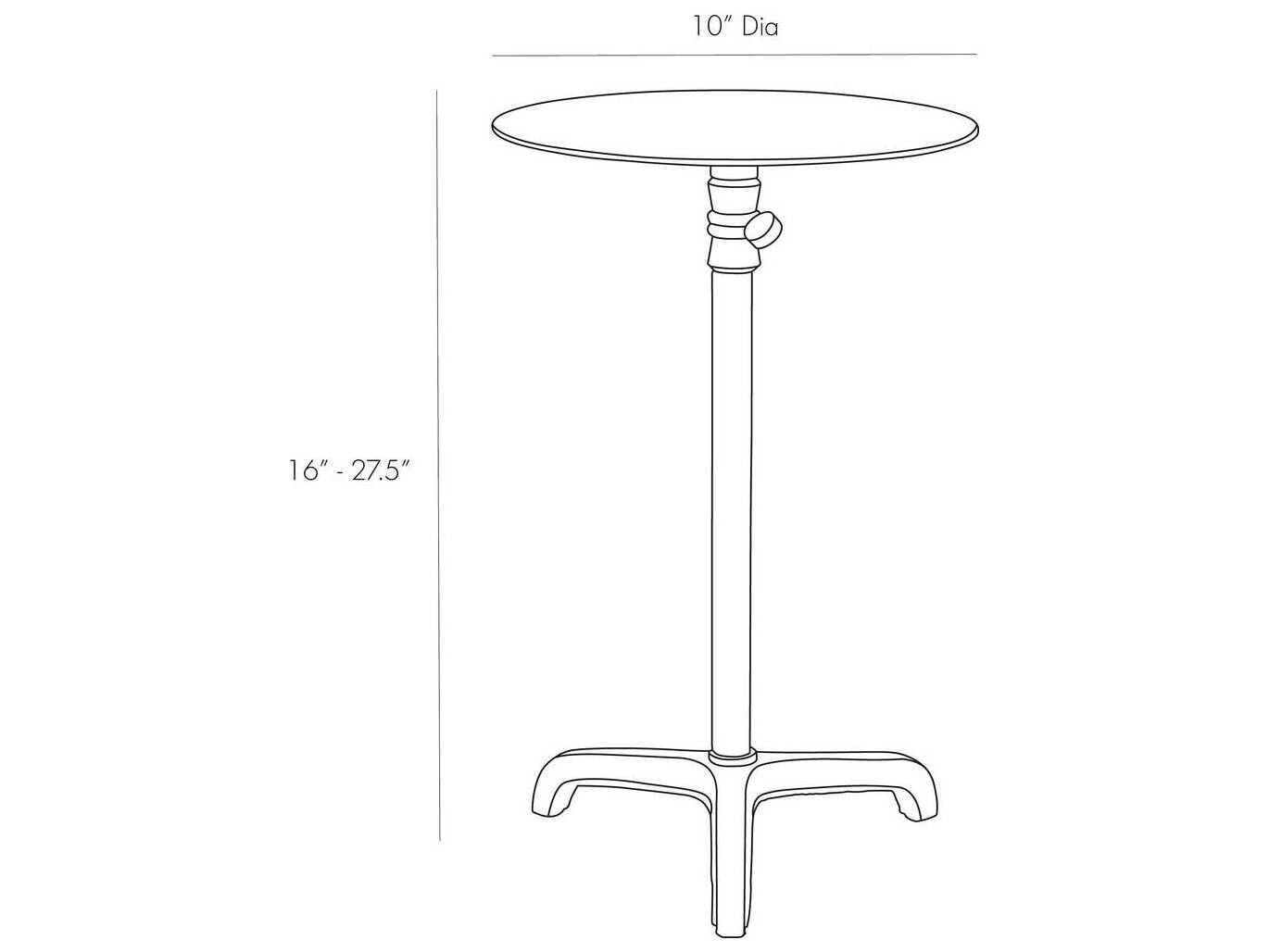 Arteriors Home Celerie Celerie Kemble Round Metal Antique Brass End Table