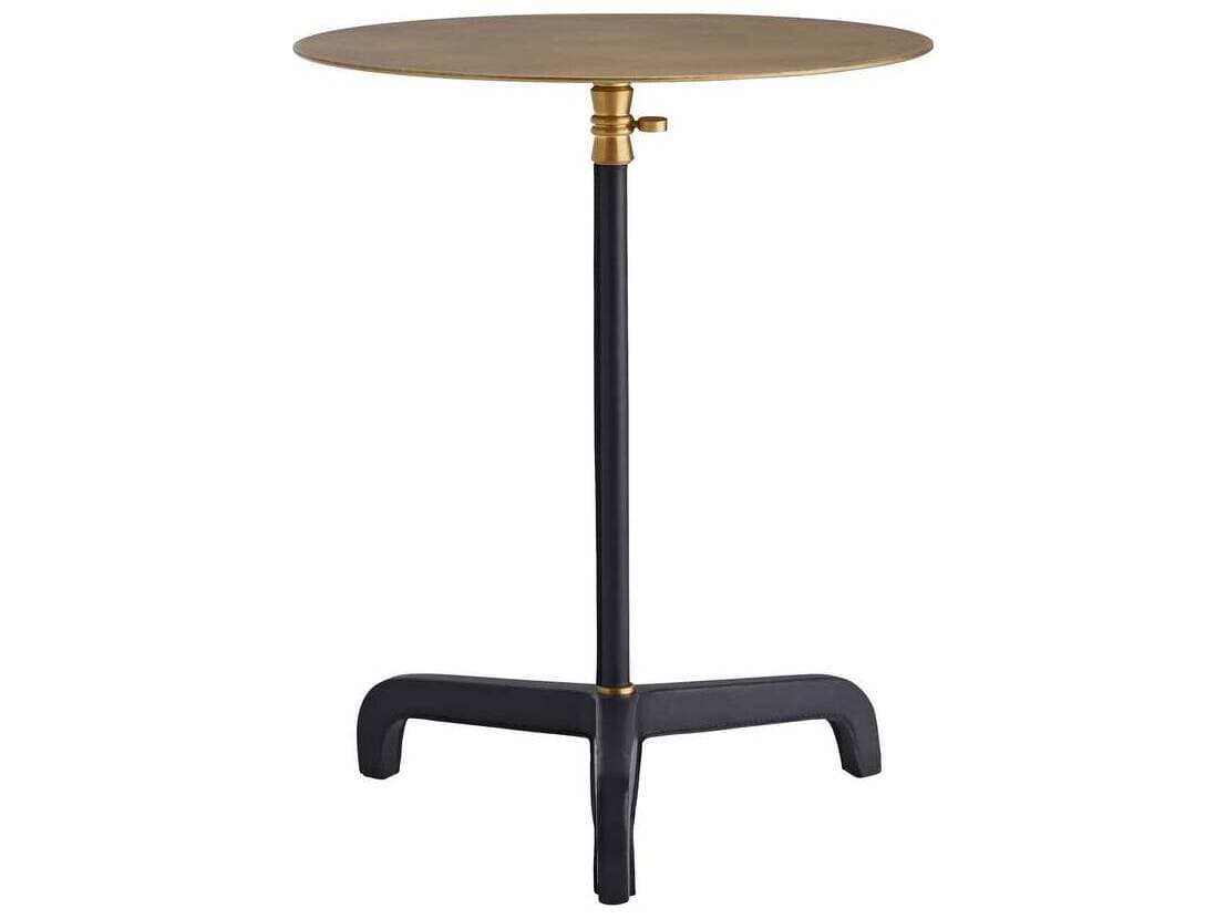Arteriors Home Addison Round Metal Indigo Leather End Table