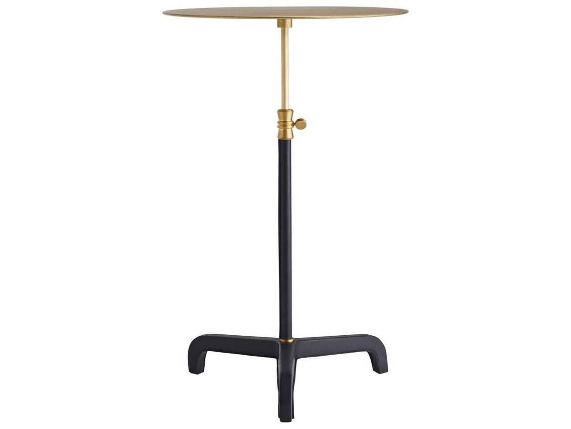 Arteriors Home Addison Round Metal Indigo Leather End Table