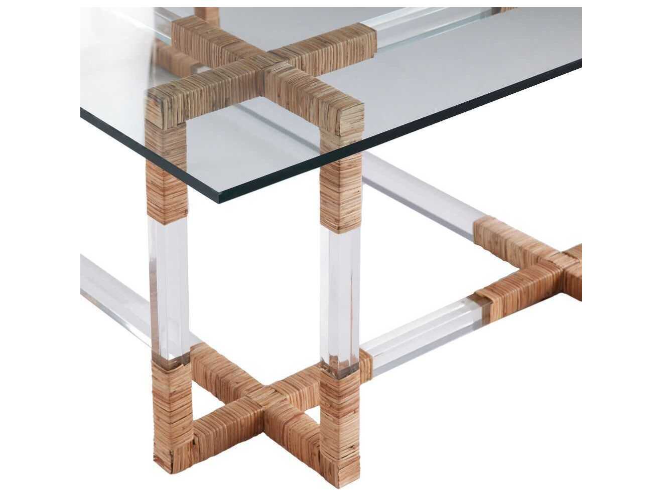Arteriors Home Corset Rectangular Clear Glass Coffee Table