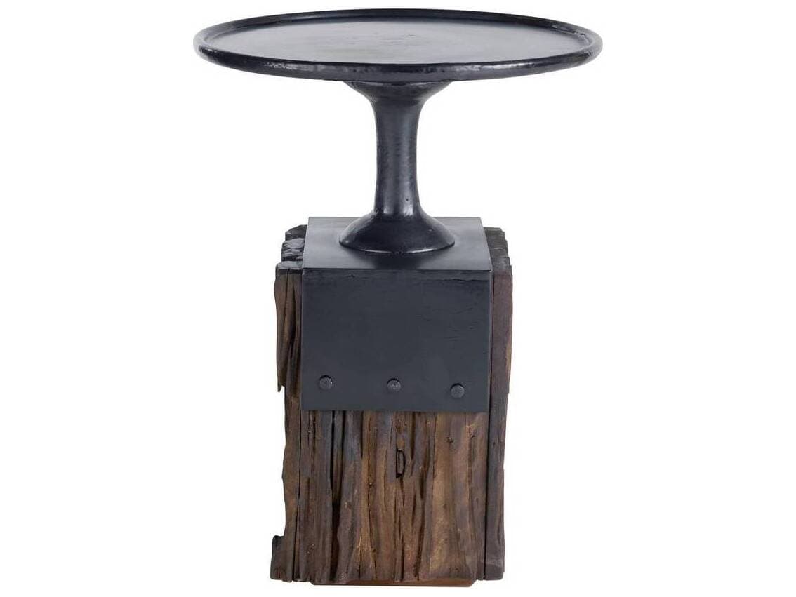 Arteriors Home Anvil Round Metal Dark Waxed End Table
