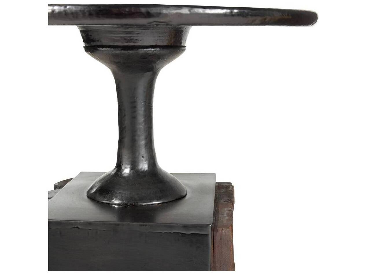 Arteriors Home Anvil Round Metal Dark Waxed End Table
