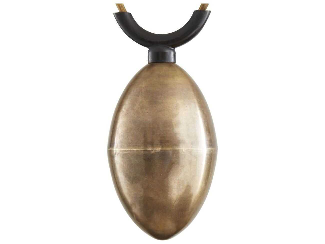 Arteriors Home Egg 1-Light Bronze Antique Brass Pendant