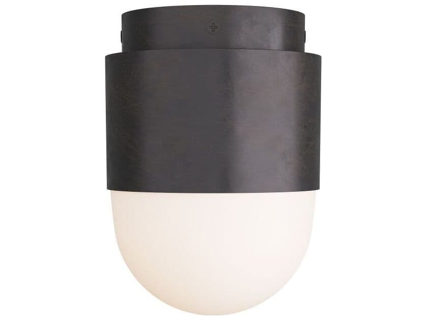 Arteriors Home Allentown 1-Light English Bronze Opal Black Cylinder Flush Mount