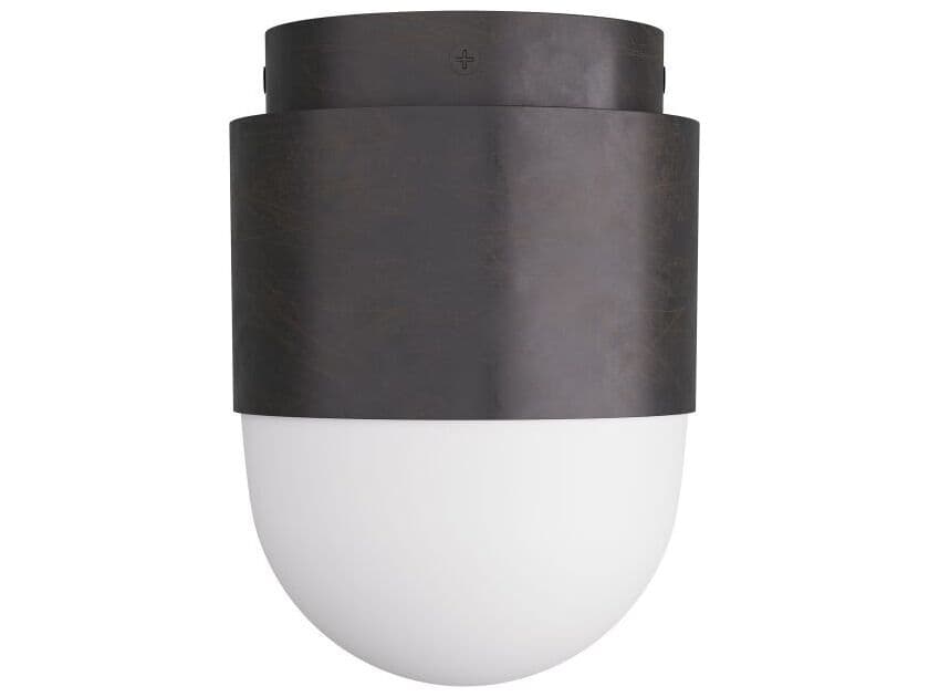 Arteriors Home Allentown 1-Light English Bronze Opal Black Cylinder Flush Mount
