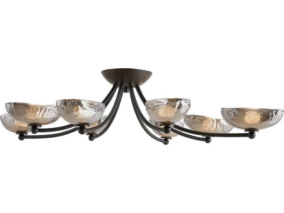Arteriors Home Zamora 8-Light English Bronze Smoke Bowl Semi Flush Mount