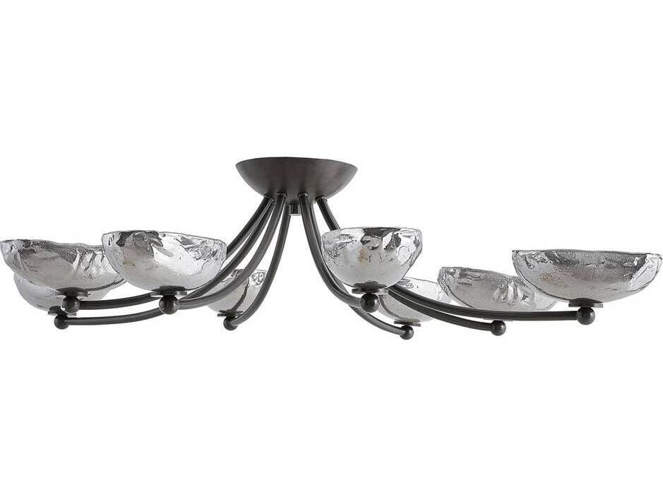 Arteriors Home Zamora 8-Light English Bronze Smoke Bowl Semi Flush Mount