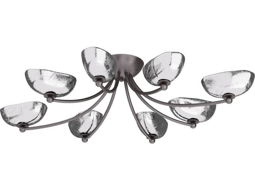 Arteriors Home Zamora 8-Light English Bronze Smoke Bowl Semi Flush Mount