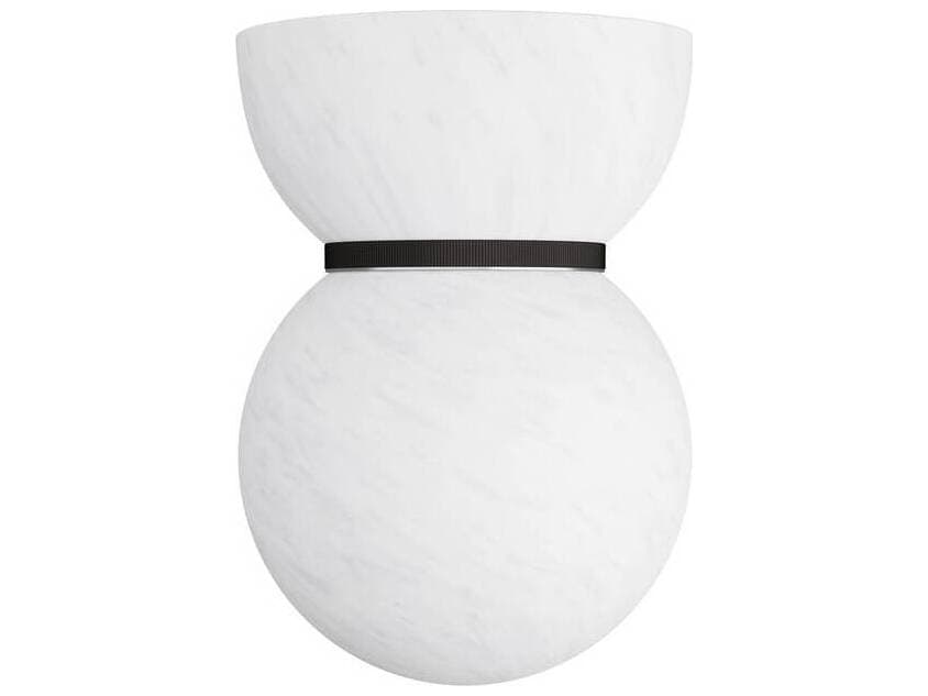 Arteriors Home Bryn 1-Light Matte Swirl English Bronze White Globe Flush Mount